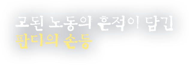 고된 노동의 흔적이 담긴 판디의 손등